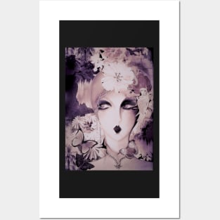 lilac and mauve art deco poster print collage Posters and Art